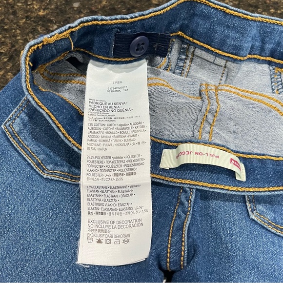 Levi's Medium Blue Wash Pull-On Little Girls 7 Jegging Denim Jean Legging Pants - Picture 7 of 8